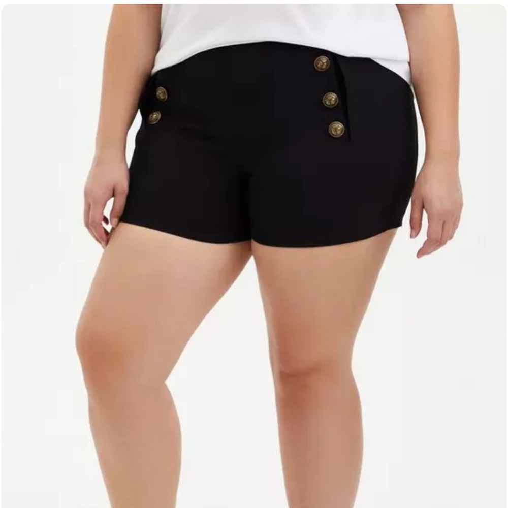 Torrid High Rise Sailor Inspired Button Front Shorts Size 10 Retro Nautical
